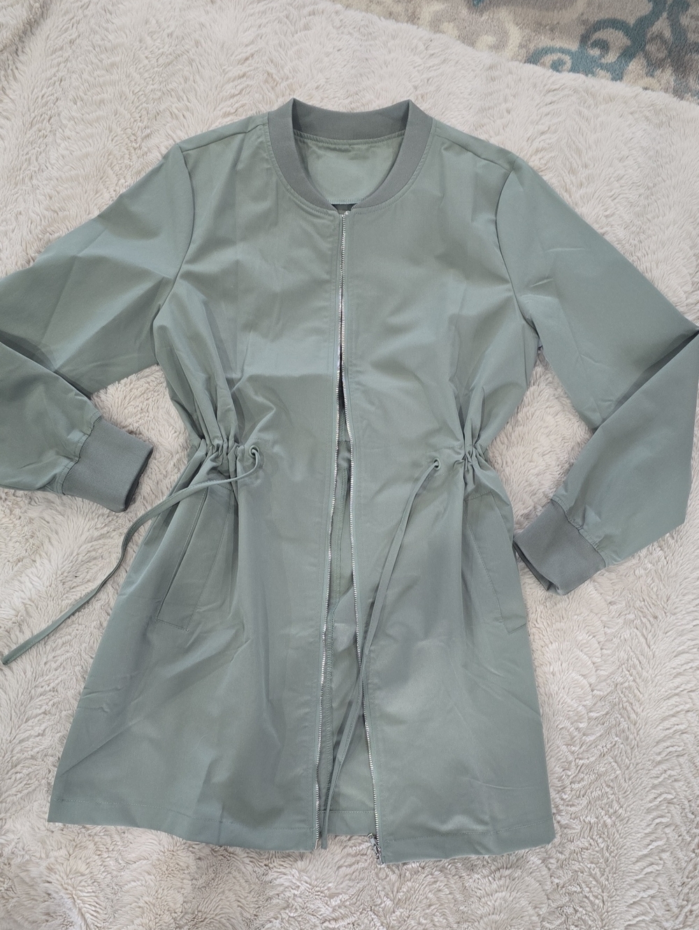 Lightweight Drawstring Trench Jacket